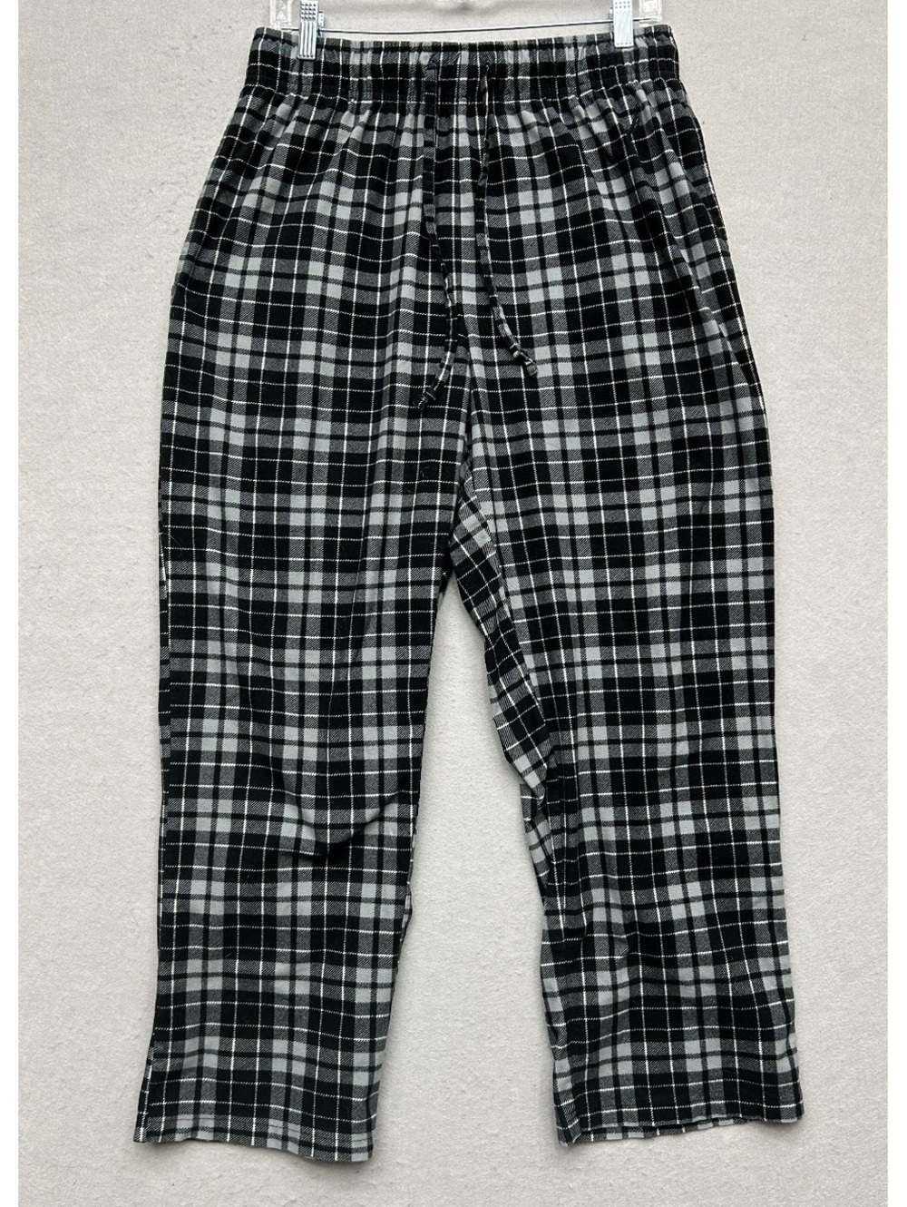 Nautica Sleepwear Sleep Pants Pajamas Gray Black Plaid Mens Size M